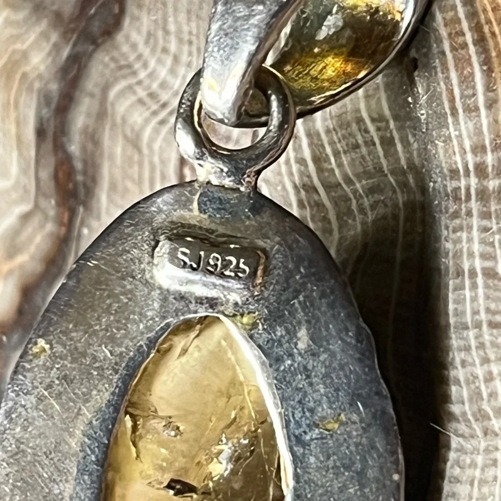 Citrine Sterling Silver Handcrafted Pendant Necklace